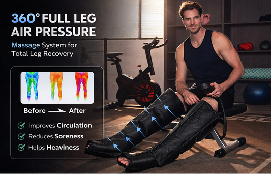 RecoverX AirWave – Air Compression Leg Massager (Pressure + Gentle Heat)